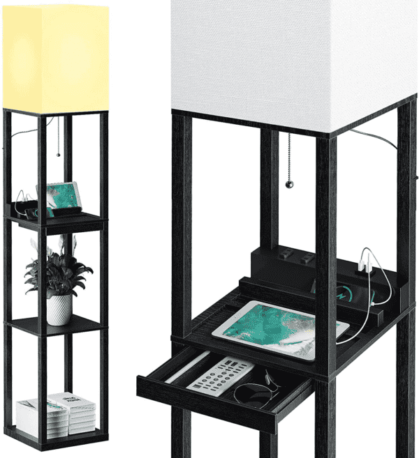 Maxsure Floor Lamp with Shelves